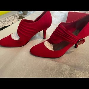 Red Suede Pumps